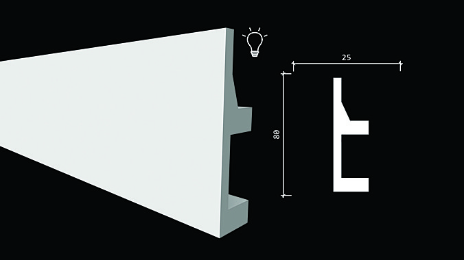 DD615/Молдинг с отражателем (80х25x2000мм)